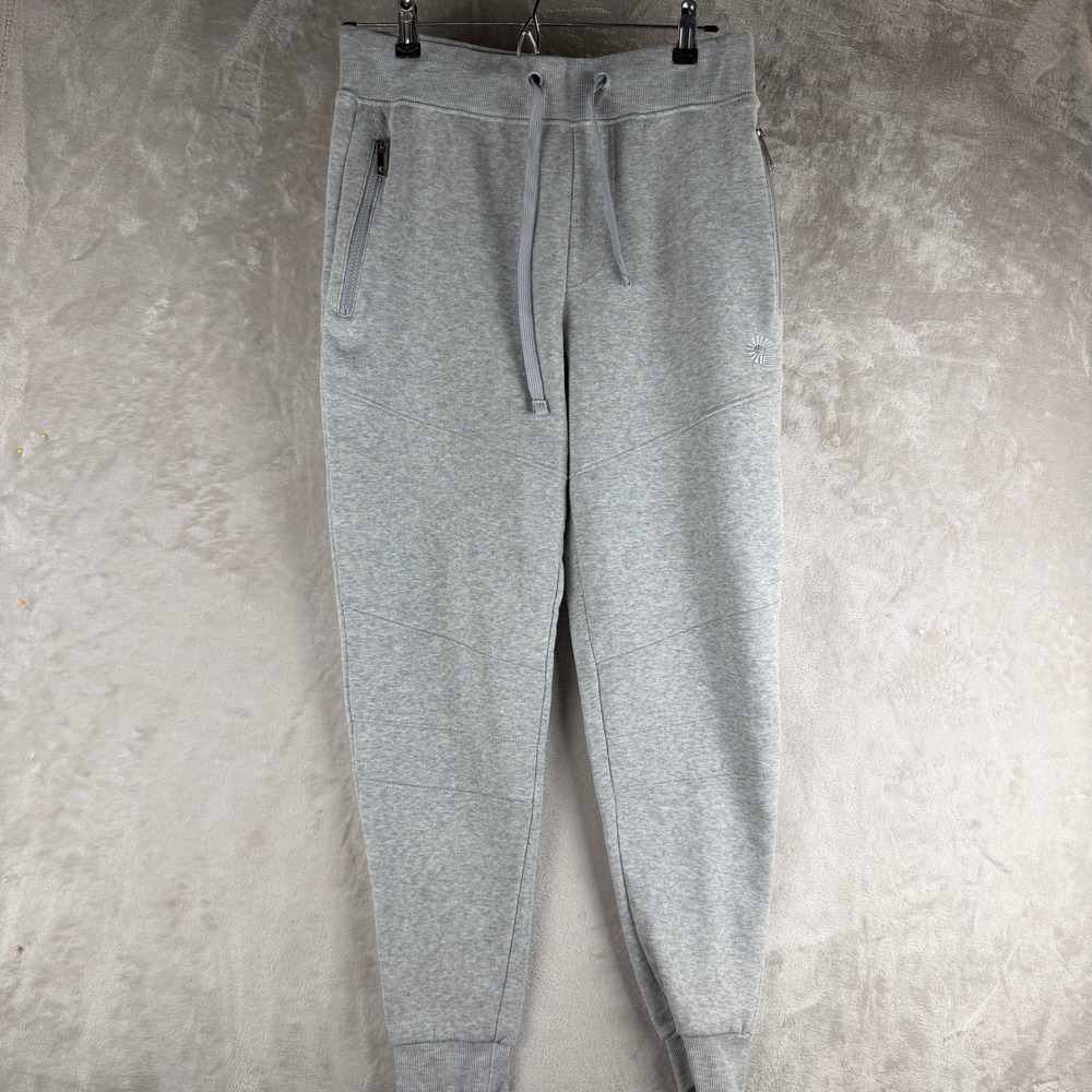 Akademiks Mens Gray Fleece Jogger Sweatpants Size Large Zip Pockets Loungewear